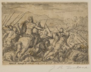 Acron, Romulus'a saldırıyor by Giovanni Battista Fontana