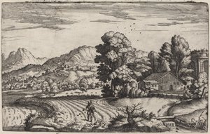 Ekinci Meseliyle Dağlık Manzara by Giovanni Battista Fontana
