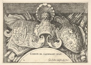 Levha 2: İkinci kattaki pencerelerin üzerindeki süslemelerden Roma arması kupaları ..., 1656-58.