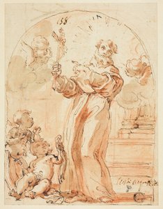 Ayakta Fransisken Saint Holding Haç by Giovanni Battista Gaulli