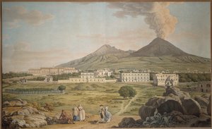 Portici#39;den Bourbon Sarayı Manzaralı Vezüv Yamaçları, Giovan Battista Lusieri, guaj.