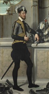 Jousting Miğferli Bir Şövalye Yaralı Ayaklı Şövalye, Kont Faustino Avogadro, yaklaşık 1554 by Giovanni Battista Moroni
