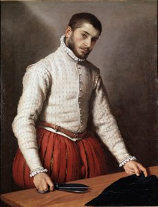 İnsan Portresi veya “” Terzi ”” Tablosu Giovan Battista Moroni (Giovanbattista, Giovanni Battista) (yaklaşık 1529-1578) 1570 Dim. 99,5x77 cm Londra, ulusal galeri by Giovanni Battista Moroni
