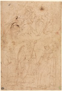 Madonna ve Çocuk, Üç Azizin Üstünde Zafer, c. 1570.
