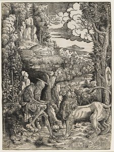 Aziz Jerome ve Aslan, c.1509 by Giovanni Battista Palumba