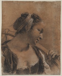 Omuz Sopalı Rosa Portresi by Giovanni Battista Piazzetta
