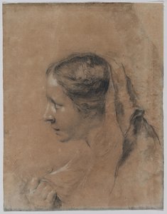 Profilde Eşarplı Bir Kadının Başkanı. by Giovanni Battista Piazzetta