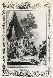 Kudüs Teslim Edildi, Torquato Tasso'nun (1544-1595) şiiri için Giovanni Battista Piazzetta'nın (1683-1754) kanto XI illüstrasyonu, 1745'te Venedik'te yayınlanan baskı, İtalya by Giovanni Battista Piazzetta