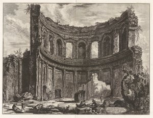Hadrianus'ta Apollon Olduğu Söylenen Tapınak Kalıntıları by Giovanni Battista Piranesi