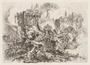 Groteschi: Yılanlı Harabeler, yaklaşık. 1745-50. by Giovanni Battista Piranesi