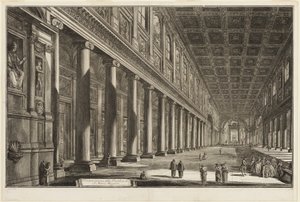 Views of Rome'dan S. Maria Maggiore Bazilikası'nın iç görünümü by Giovanni Battista Piranesi