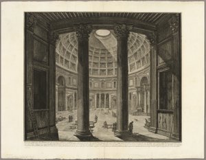 Views of Rome'dan Pantheon'un iç görünümü by Giovanni-Battista Piranesi