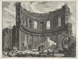 Villa Adriana te Tivoli'de Kleine paleis Tivoli yakınlarındaki Villa Adriana'da Appollo olarak bilinen Tapınağın kalıntıları (nesne üzerindeki başlık) Gezichten op Roma (dizi başlığı) Giambattista Piranesi mimar Ve (nez) iano (dizi) tarafından tasa by Giovanni Battista Piranesi