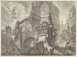Eski Romalılar tarafından ima edilen, iç kısmının keşfedildiği büyük, muhteşem bir limanın parçası ..., yaklaşık. 1749-50. by Giovanni Battista Piranesi
