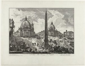 Piazza del Popolo te Roma (nesne üzerindeki başlık) Piazza del Popolo