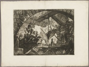 Projeksiyon Platformundaki Mahkumlar, Hayali Hapishanelerden 10. plaka by Giovanni Battista Piranesi