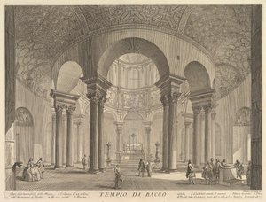 S. Constanza yanlışlıkla Bacchus Tapınağı olarak adlandırıldı S. Kabirinin iç görünümü ..., ca. 1756. by Giovanni Battista Piranesi