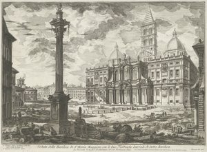 Santa Maria Maggiore te Roma Adı geçen Bazilika'nın iki yan Fabrikası ile Santa Maria Maggiore Bazilikası'nın görünümü (nesne üzerindeki başlık) Gezichten op Roma (dizi başlığı) Giambattista Piranesi mimar Ve (nez) ia tarafından tasarlanmış ve oyul by Giovanni Battista Piranesi