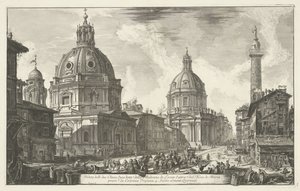 Santa Maria di Loreto en de Santissimo Nome di Maria te Roma İki kilisenin görünümü (...) (nesne üzerindeki başlık) Gezichten op Roma (dizi adı) Giambattista Piranesi mimarı Ve (nez) iano tarafından tasarlanan ve işlenen Roma manzaraları (seri başlığı) by Giovanni Battista Piranesi