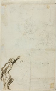 Eskizler Sayfası: Kolları Kalkmış Duran Adam, Cherubim by Giovanni Battista Piranesi
