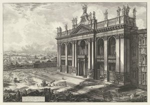 Sint-Jan van Lateranen te Roma St. John Lateran Bazilikası'nın Cephe Görünümü (...) (nesne üzerindeki başlık) Gezichten op Rome (seri başlığı) Giambattista Piranesi mimar Ve (nez) tarafından tasarlanan ve oyulan Roma'dan görüntüler iano (dizi adı) by Giovanni Battista Piranesi