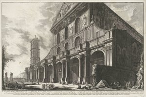 Sint-Paulus buiten de Muren te Roma St. Paul Bazilikası'nın surların dışından görünümü, Büyük Konstantin tarafından inşa edilmiştir (nesne üzerindeki başlık) Gezichten op Rome (dizi başlığı) Giambattista Piranesi mimar Ve (nez) tarafından tasarlanmış v by Giovanni Battista Piranesi