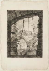 Grand Piazza, Hayali Hapishanelerden 4. plaka by Giovanni Battista Piranesi