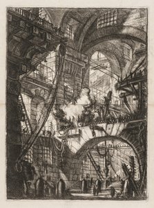 Hapishaneler: Merkezde Duman Ateşi Olan Kemerlerin Perspektifi by Giovanni Battista Piranesi