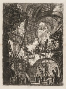 Hapishaneler: Merkezde Duman Ateşi Olan Kemerlere Bir Bakış. by Giovanni Battista Piranesi