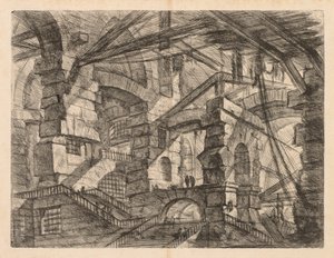Hapishaneler: Zig-Zag Merdivenli Kolonadlara Bir Bakış by Giovanni Battista Piranesi