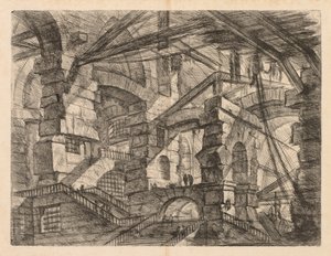 Hapishaneler: Zig-Zag Merdivenli Sütunlara Bir Bakış, 1745-1750. by Giovanni Battista Piranesi