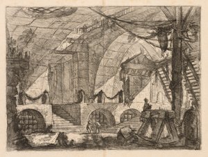 Hapishaneler: Direkler ve Zincirler ile Kemerli Bir Oda by Giovanni Battista Piranesi
