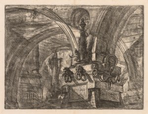 Hapishaneler: Kare Sütundan Yayılan Yuvarlak Kemerler by Giovanni Battista Piranesi