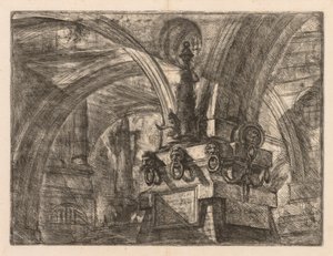 Hapishaneler: Kare Sütundan Yayılan Yuvarlak Kemerler, 1745-1750. by Giovanni Battista Piranesi