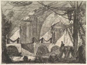 Sawhorse, Carceri dinvenzione Hayali Hapishanelerden, yaklaşık. 1749-50. by Giovanni Battista Piranesi