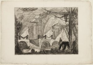 Sawhorse, Hayali Hapishanelerden 12 numaralı plaka by Giovanni Battista Piranesi