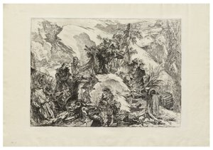 İskeletler, c. 1748 (kremalı kağıt üzerine gravür, kuru nokta ve parlatma ile gravür) by Giovanni Battista Piranesi