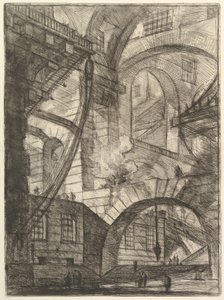 Dumanlı Ateş, Carceri dinvenzione Hayali Hapishanelerden, yaklaşık. 1749-50. by Giovanni Battista Piranesi