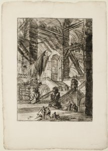 Kupalı Merdiven, Hayali Hapishanelerden 8. plaka by Giovanni Battista Piranesi