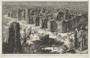 Thermen van Caracalla te Roma Antoninus Hamamı Harabeleri (nesne üzerindeki başlık) Gezichten op Roma (dizi adı) Giambattista Piranesi mimarı Ve (nez) iano tarafından tasarlanan ve işlenen Roma manzaraları (seri başlığı) by Giovanni Battista Piranesi