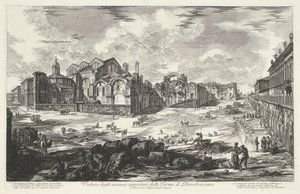 Thermen van Diocletianus te Roma Dioclaziano Hamamlarının üst kalıntılarının görünümü (nesne üzerindeki başlık) Gezichten op Roma (dizi adı) Giambattista Piranesi mimarı Ve (nez) iano tarafından tasarlanan ve işlenen Roma manzaraları (seri başlığı) by Giovanni Battista Piranesi