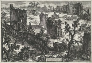 Thermen van Trajanus te Roma Tit Hamamlarının Görünümü (...) (nesne üzerindeki başlık) Gezichten op Rome (dizi başlığı) Giambattista Piranesi mimarı Ve (nez) iano tarafından tasarlanan ve oyulan Roma manzaraları (dizi başlığı) by Giovanni Battista Piranesi