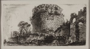 Capo di Bove veya Ox Head olarak adlandırılan Caecilia Metella Mezarı by Giovanni Battista Piranesi