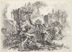 Mezarlar van Nero Dekoratif kaprisler (eski seri başlığı) Groteskler (dizi adı) by Giovanni Battista Piranesi