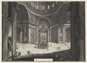 Transept van de Sint-Pietersbasiliek te Vaticaanstad Tribuna yakınlarındaki Vatikan