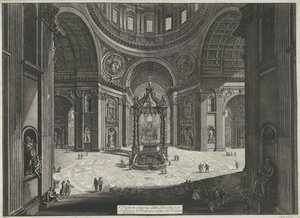 Transept van de Sint-Pietersbasiliek te Vaticaanstad Tribuna yakınlarındaki Vatikan