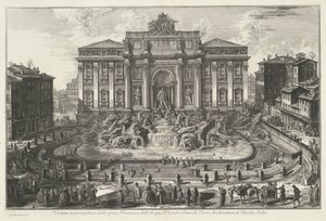 Trevifontein te Roma Nicola Salvi tarafından Trevi Architecture olarak bilinen büyük Fontana dell