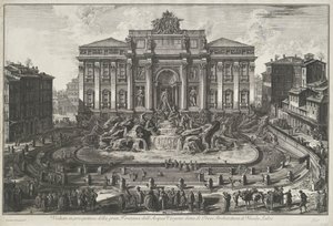 Trevifontein te Roma Nicola Salvi tarafından Trevi Architecture olarak bilinen büyük Fontana dell