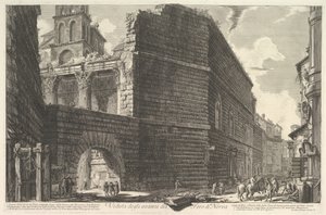 Veduta degli avanzi del Foro di Nerva, larcade et la muraille Augustus Forumu [err ..., 1757. by Giovanni Battista Piranesi