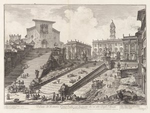 Giden merdivenli Roma Campidoglio